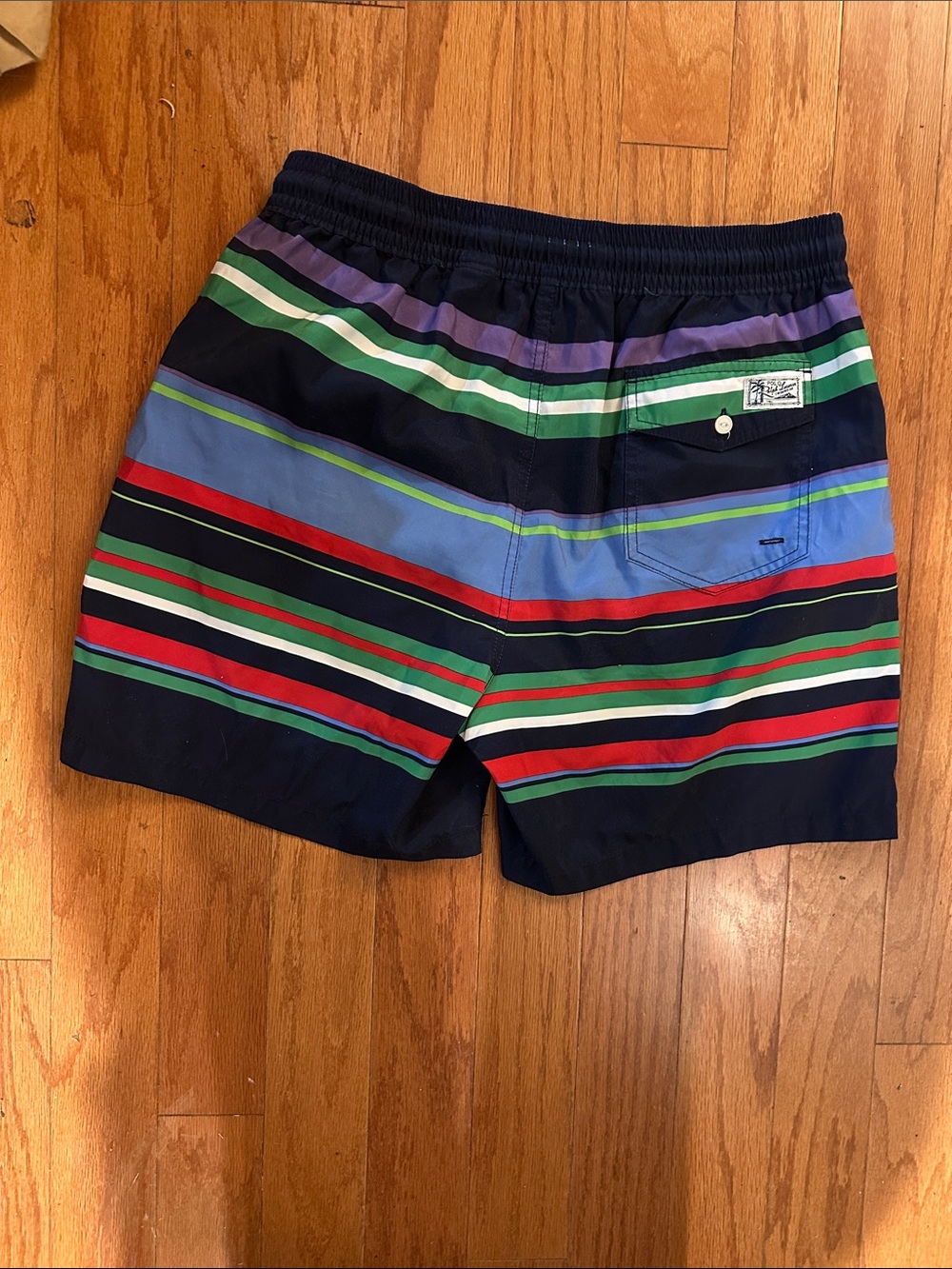 Polo by Ralph Lauren Navy and Gold Logo Swim Shorts - Picture 4 of 4